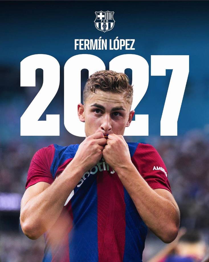 “Amarran” a una de sus joyitas. El Barcelona anunció este martes la renovación del contrato del joven Fermín López, que le vinculaba con el club azulgrana hasta el 30 de junio de 2027 con una cláusula de rescisión fijada en 400 millones de euros.
