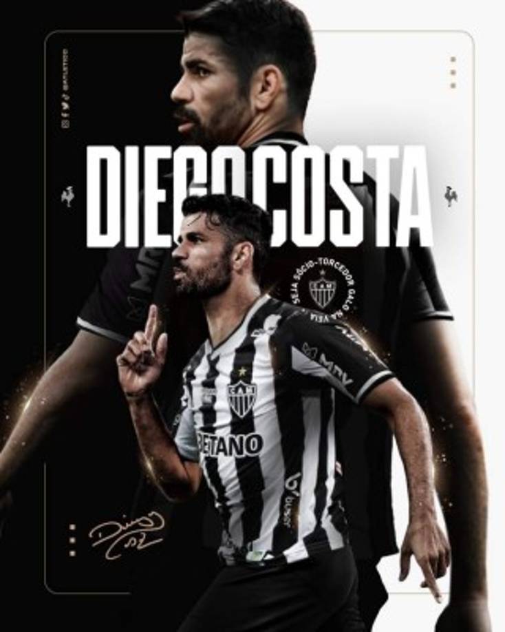 Diego Costa tiene nuevo equipo. El hispano-brasileño dejó Europa y regresa a Brasil. El delantero ha sido oficializado como nuevo refuerzo del Atlético Mineiro y firma su contrato hasta diciembre de 2022. A sus 32 años vuelve a los terrenos de juego tras abandonar el Atlético de Madrid en enero de este año.