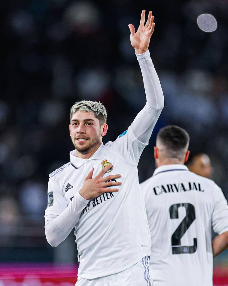 Fede Valverde también marcó doblete en la final del Mundial de Clubes y así lo festejó.