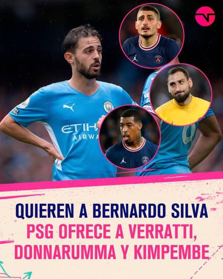 Según el Daily Express los parisinos han ofrecido al City a Marco Verratti, Gianluigi Donnarumma y Presnel Kimpembe para que elija a uno de ellos a cambio de Silva mientras el equipo francés acelera las negociaciones por el portugués.