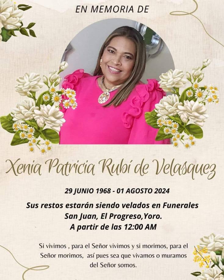 Sus restos están siendo velados en la funerario San Juan de El Progreso.