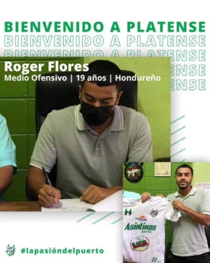 El Platense hizo oficial el fichaje de Roger Flores, joven mediocampista hondureño de 19 años de edad.