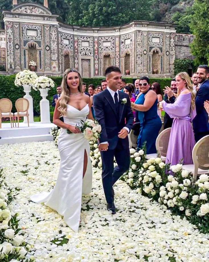 Lautaro Martínez y Agustina Gandolfo se casaron a finales de mayo en el lujoso hotel Villa d’Este, ubicado en frente al lago de Como, en Italia.