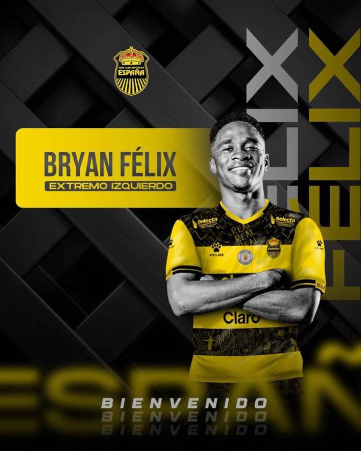 Bryan Félix: Es oficialmente nuevo jugador del Real España. El jugador de 21 años firma por tres años más dos opcionales y llega procedente del Alajuelense de Costa Rica.