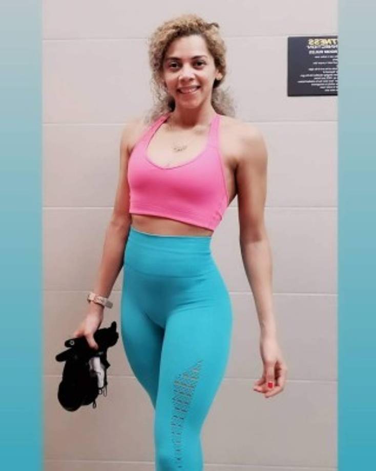 Sandy mantiene su figura a base del ejercicio.