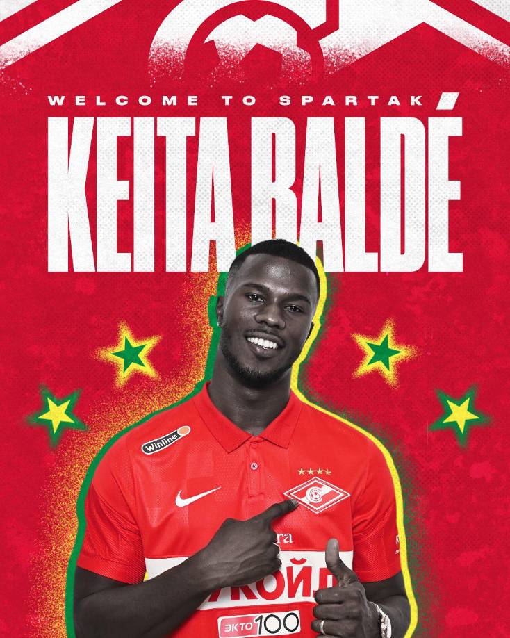 El extremo español Keita Baldé ha firmado por el club ruso Spartak de Moscú para las próximas tres temporadas.