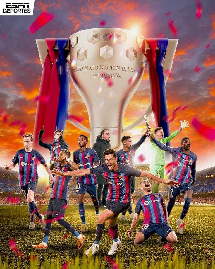 ESPN: “Después de 4 años y ahora sin Messi, vuelven a conquistar La Liga”.