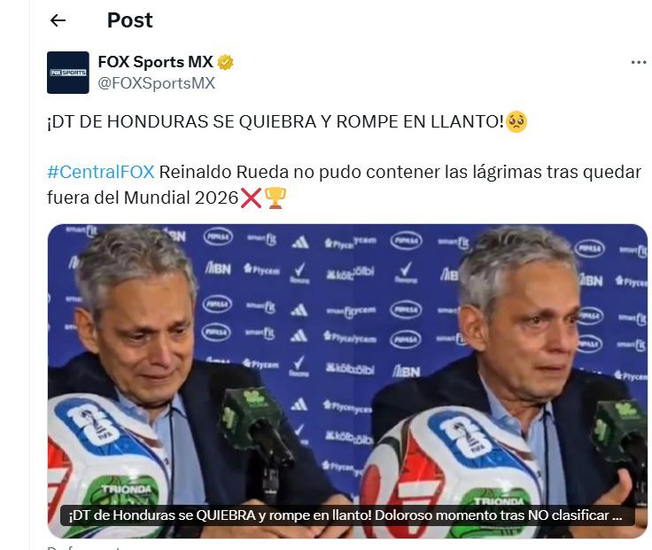 Asombro por llanto de Rueda tras debacle de Honduras; Faitelson causó revuelo