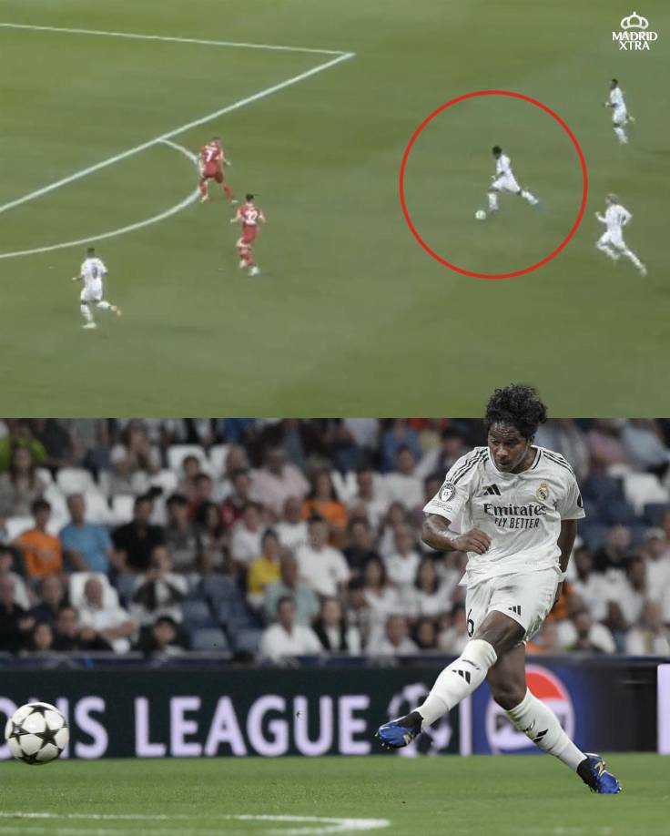 Desde allí le pegó Endrick para marcar el golazo del 3-1 del Real Madrid en su debut en la Champions League.