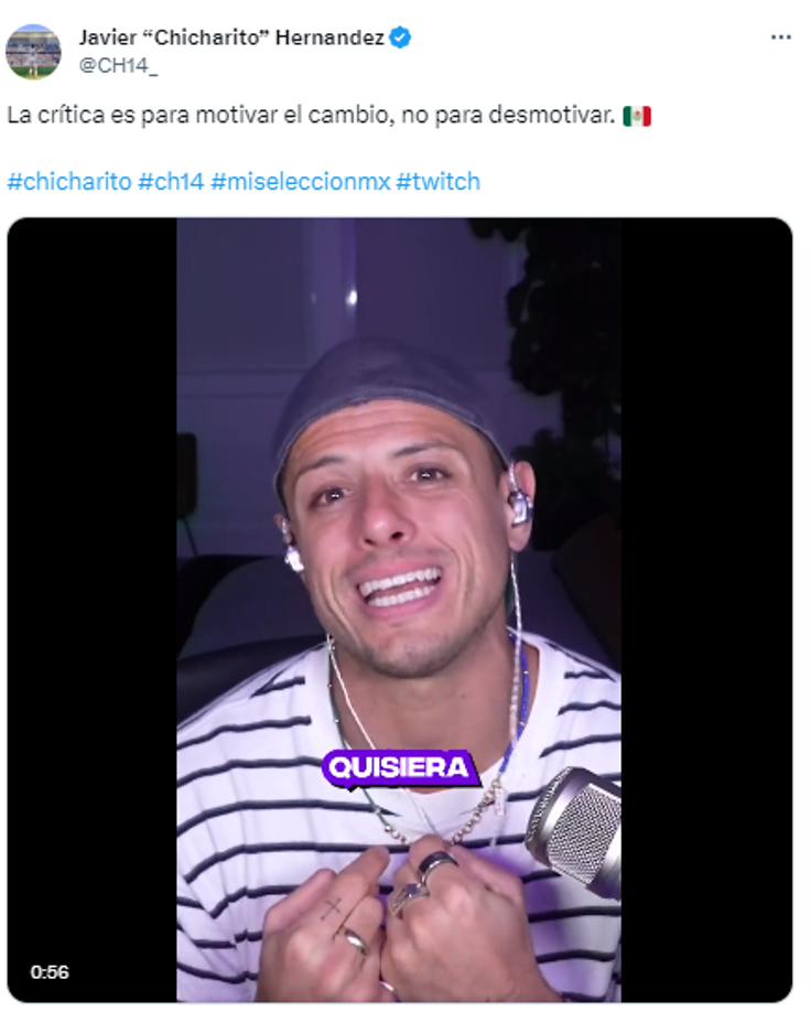 Chicharito sobre el partido: “Que chingón que ganó México contra una muy buena Selección de Honduras”.