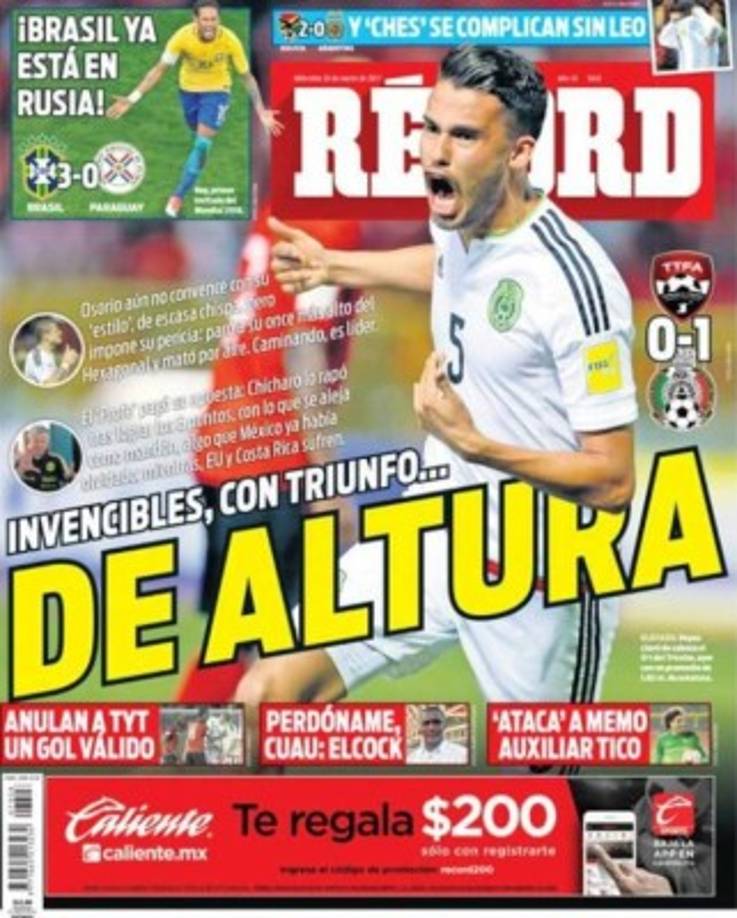 El diario Récord de México.
