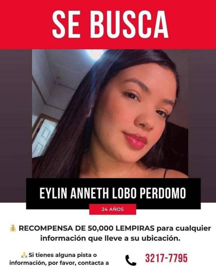 50,000 lempiras ofrece la familia de Eylin por información que lleve a su ubicación. 