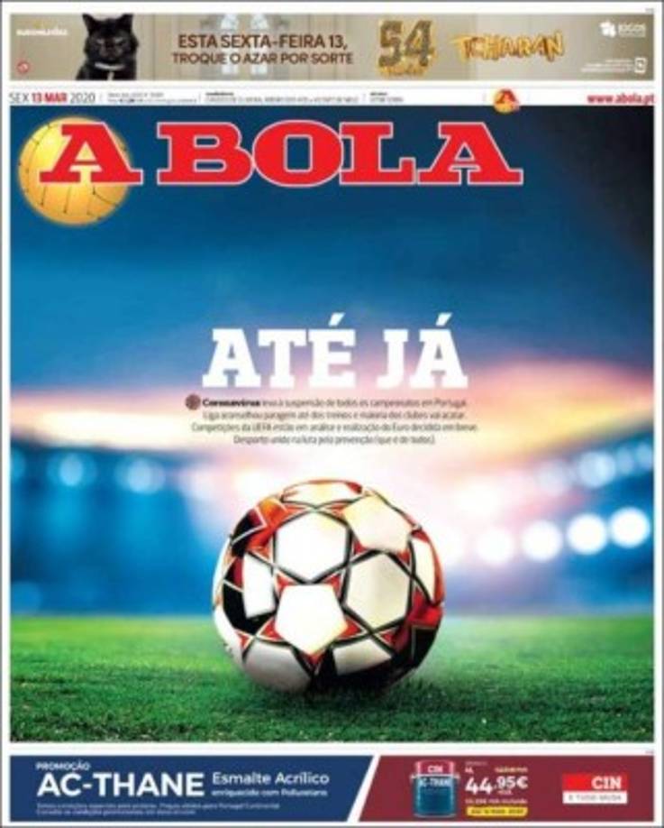 A Bola (Portugal) - '¡Hasta pronto!'.
