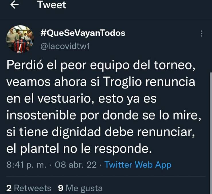 “Esto no es Honduras”: lo que dicen en Argentina sobre Troglio tras nueva derrota con San Lorenzo