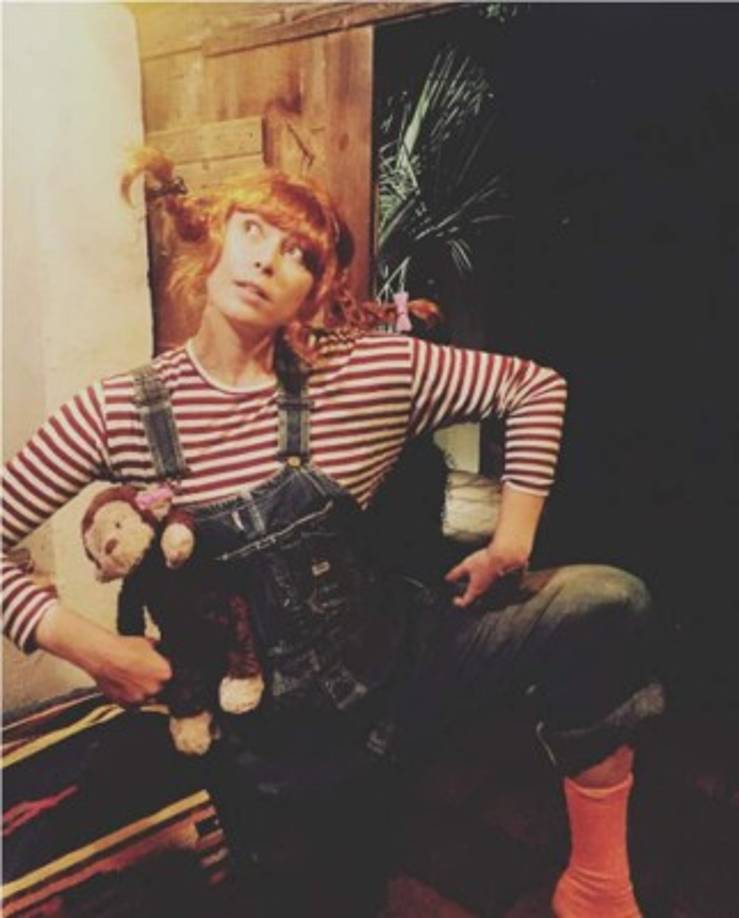 La tenista rusa Maria Sharapova disfrazada de Pippi Longstocking.