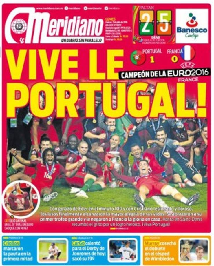 En Venezuela de igual manera no pasó por alto el título de Portugal.