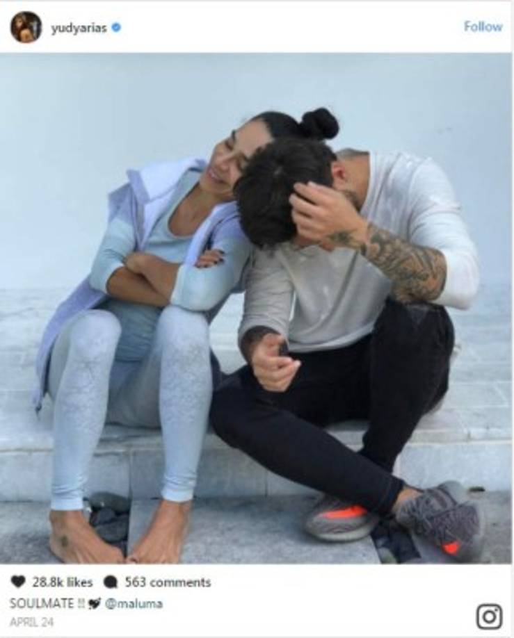 Yudy comparte algunas de sus fotos con Maluma.