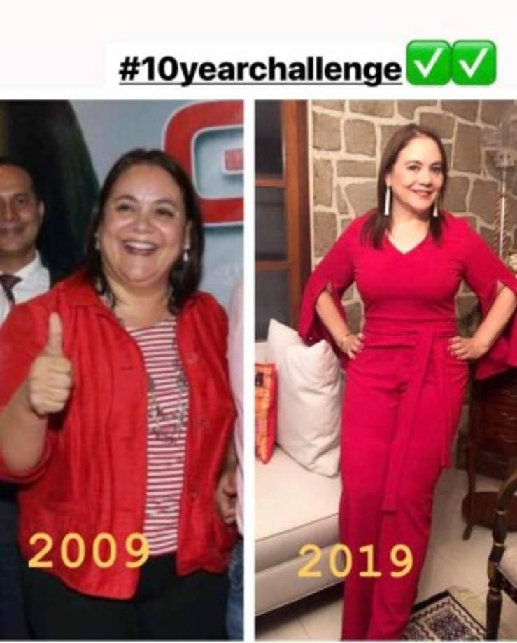 Para animar a otras personas se unió al reciente reto viral #10añosChallenge colgando esta imagen en su cuenta de Facebook con el siguiente mensaje: 'Puedo decir que tomar el control sobre mi salud fue el mejor regalo que me puder haber dado'. <br/><br/>La imagen obtuvo cientos de 'Me gusta' y decenas de comentarios positivos sobre la nueva imagen de la exparlamentaria.
