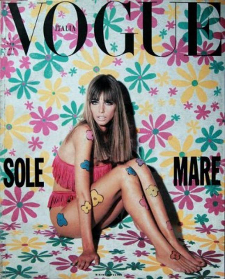 La portada de Vogue Italia en mayo de 1990. Fotógrafo: Roberto Chirko.