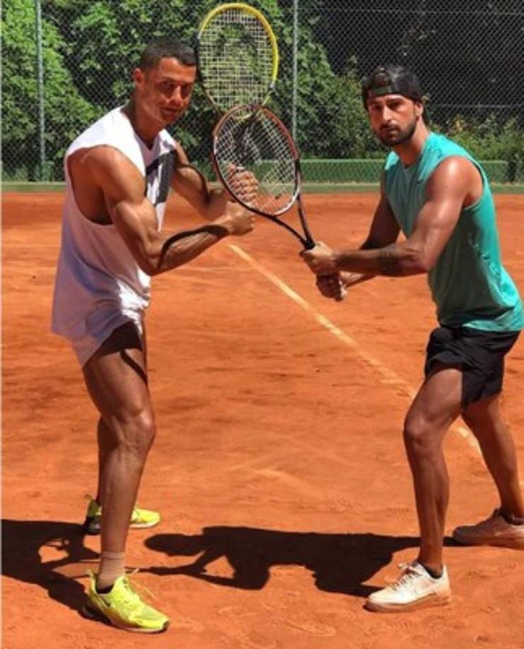 Cristiano Ronaldo jugó al tenis con su amigo Miguel Paixão. Foto Instagram