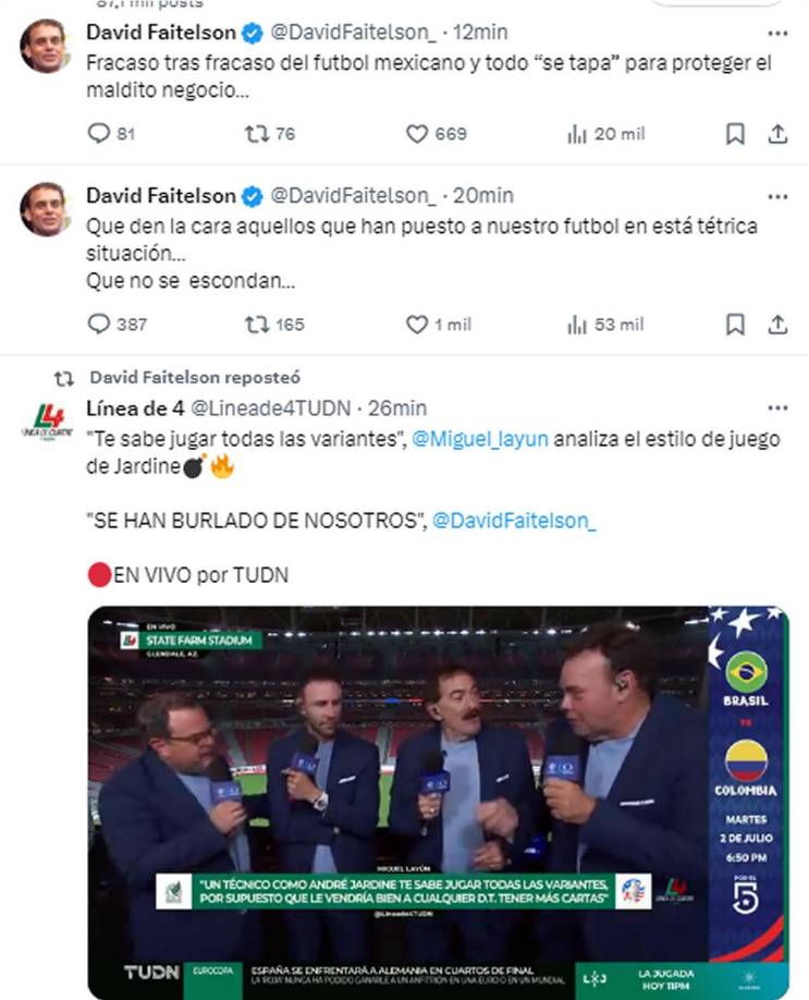 Fuerte cruce: Faitelson se pelea con compañera de TUDN en vivo por la Selección de México