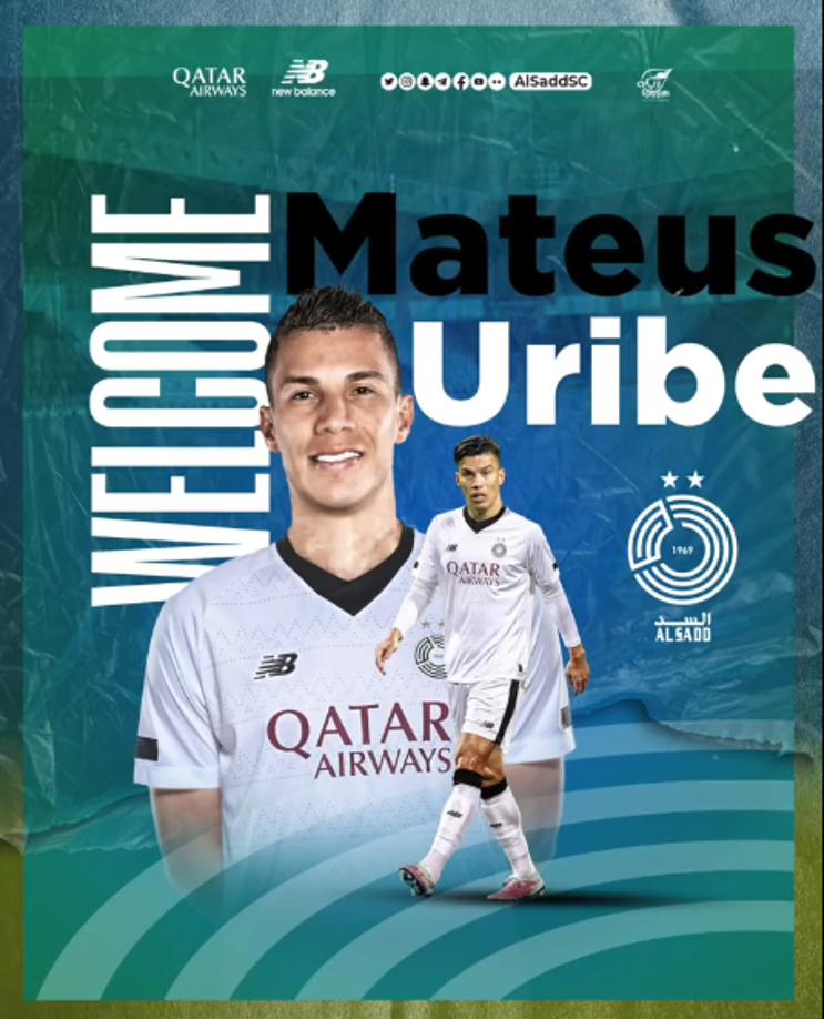 El Al Sadd de Qatar ha fichado al centrocampista colombiano Mateus Uribe, quien llega procedente del Porto. Firma hasta junio de 2026.