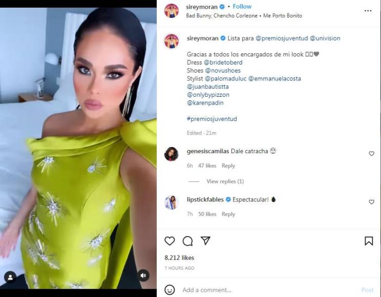 La ganadora de “Nuestra Belleza Latina” fue una de las presentadoras que transmitió en vivo todos los detalles en la alfombra de Premios Juventud 2022. 