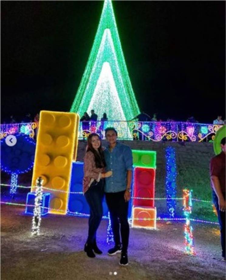 Denil Maldonado, defensa del Motagua, junto a su novia Iving Bruni en Tegucigalpa.