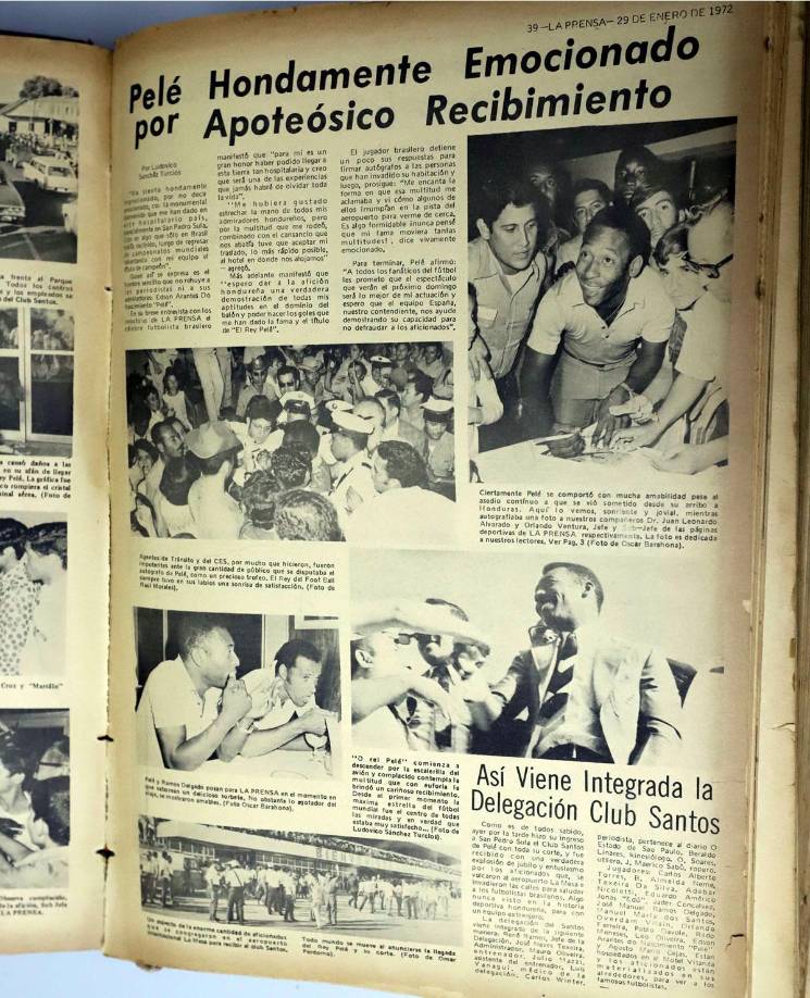 Ese mismo día de su llegada, Pelé estuvo muy amable con la afición catracha y firmó muchos autógrafos.