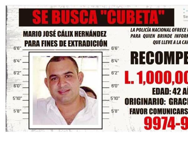 Por Mario Cálix había una recompensa de un millón de lempiras.