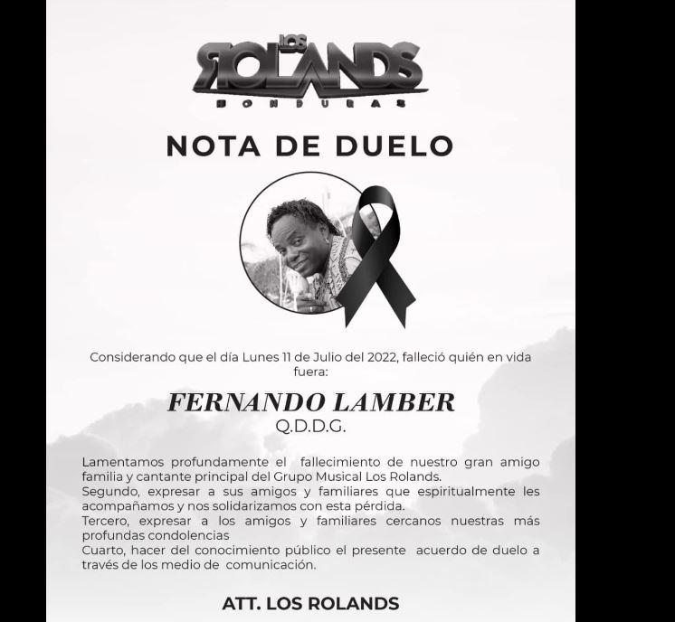 Este es el mensaje que compartieron Los Roland en su cuenta oficial de Facebook.