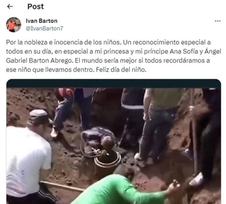 El pasado 1 de octubre Iván Bartón escribió en su cuenta oficial de X (Antes Twitter) y ese mensaje fue para sus hijos. Dicho posteo hoy ha sido respondido con miles de críticas por parte de los hondureños. 