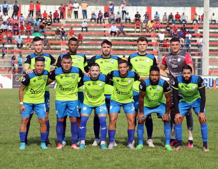 El 11 titular que jugaron de los Potros del Olancho FC para ganarle a la Real Sociedad en Tocoa (0-2).