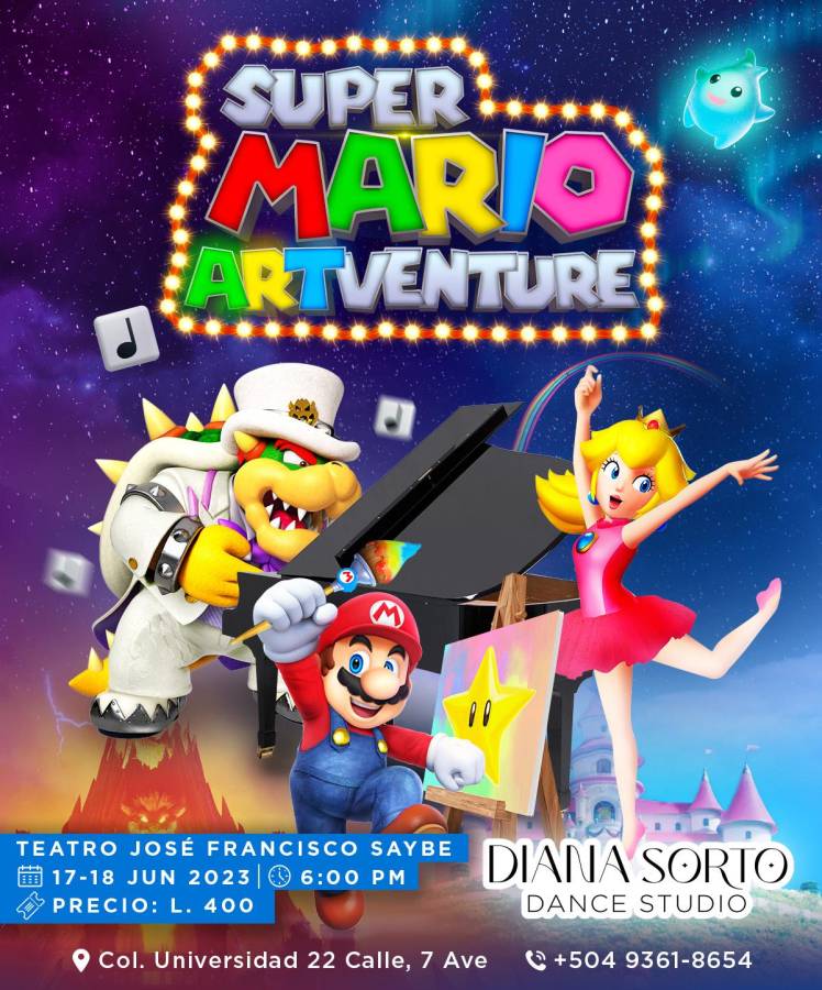 La academia Diana Sorto Dance Studio brindará muestra artística sobre Mario Bros