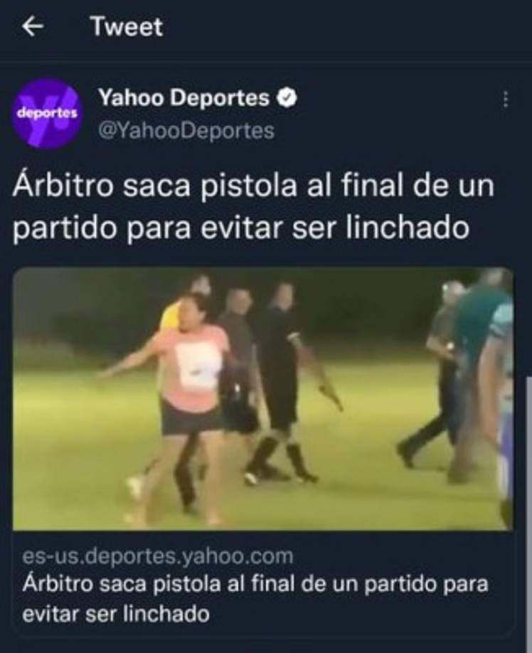 Repercusión a nivel mundial con la noticia del árbitro que sacó una pistola en Copán durante un partido de liga burocrática.