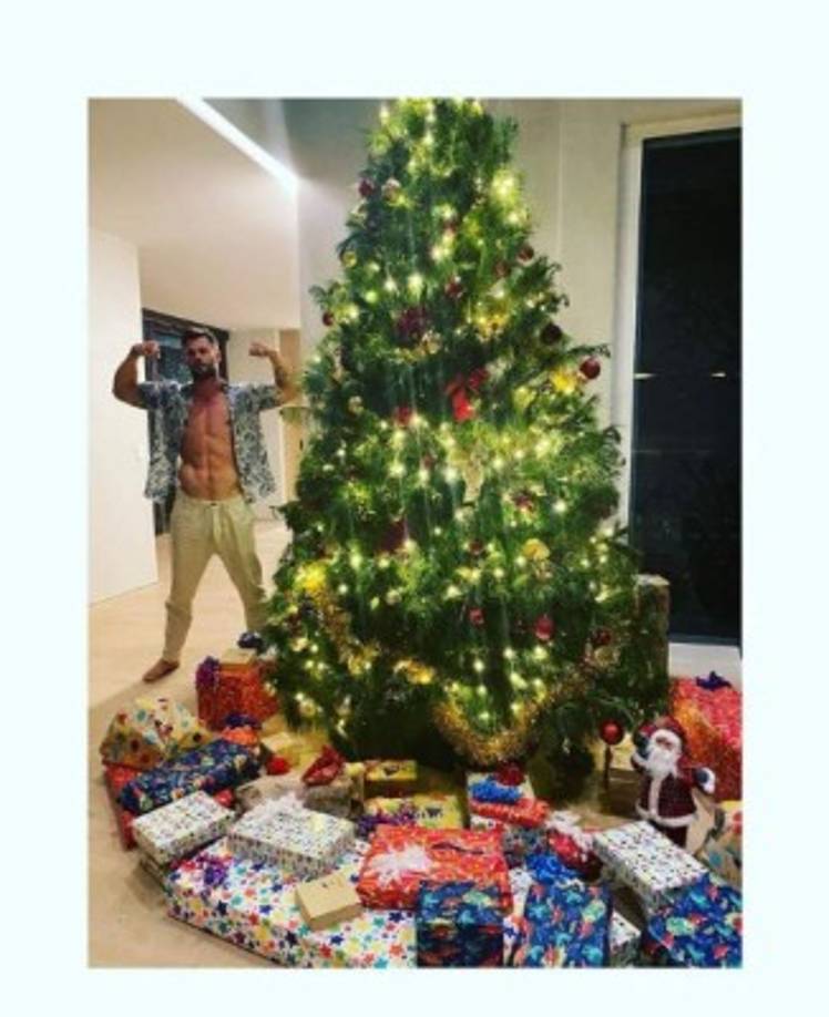 Elsa Pataky compartió en su Instagram el regalo que Papá Noel le dejó debajo de su árbol de Navidad... 'Santa me trajo la figura de acción de Thor por Navidad'.