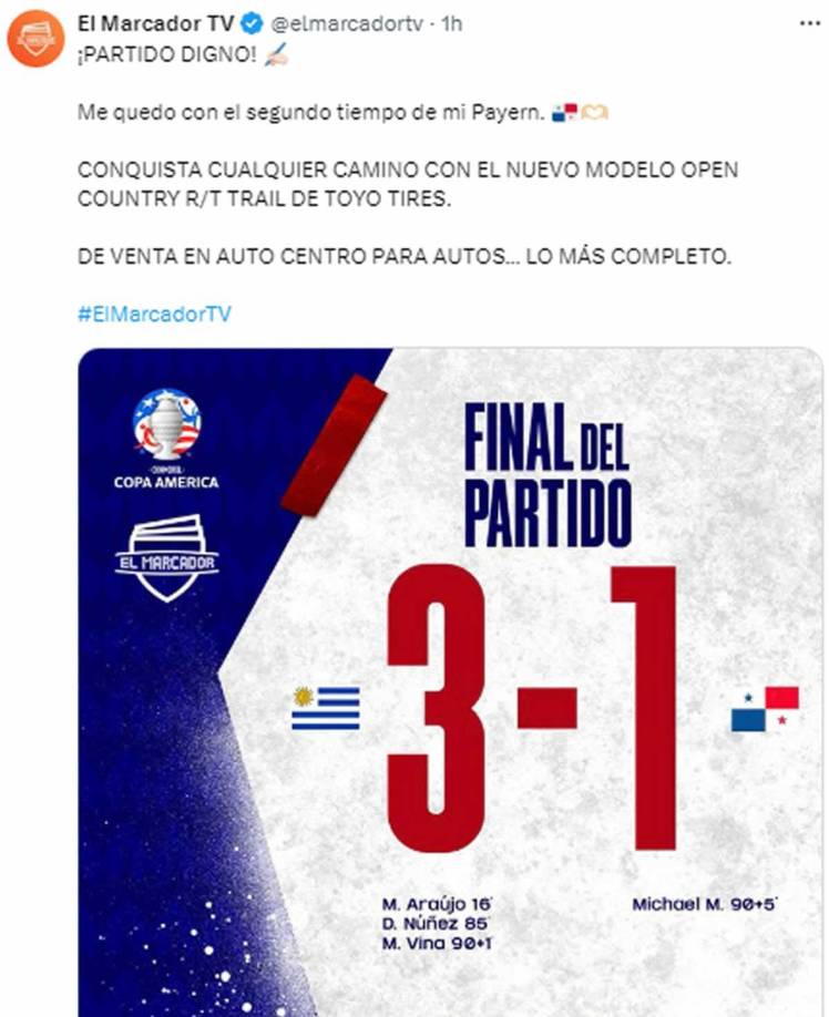 La Nación de Costa Rica - “Uruguay triunfa pero Panamá muestra buena cara en la Copa América”.