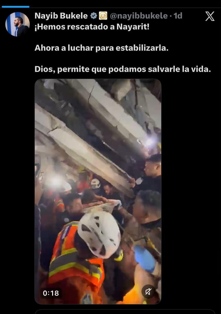 ¡Hemos rescatado a Camila!:  salvadoreños rescatan a joven  soterrada junto a su perrita en Venezuela