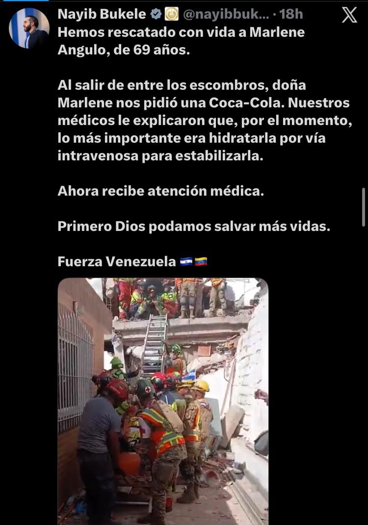 ¡Hemos rescatado a Camila!:  salvadoreños rescatan a joven  soterrada junto a su perrita en Venezuela