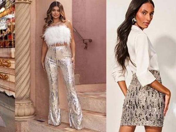 Recuerda equilibrar el brillo con piezas neutras y accesorios sencillos para lograr un estilo impecable.