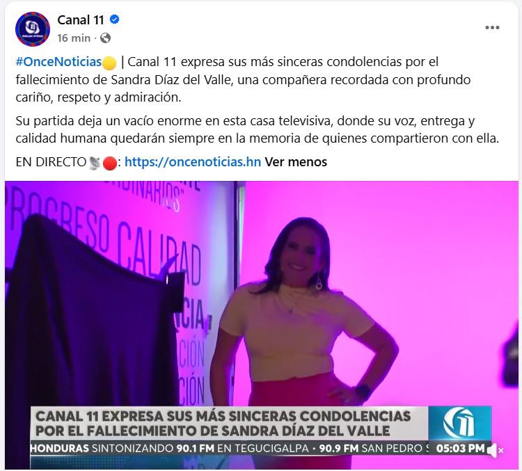 Conmoción en la televisión hondureña por la muerte de la chef Sandra Díaz