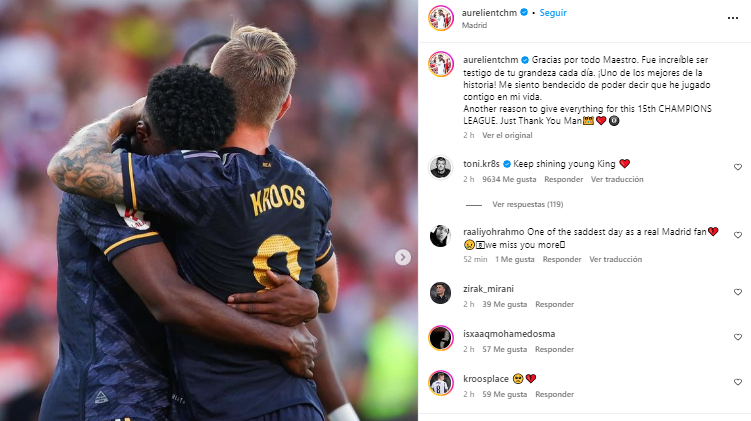 “Gracias por todo Maestro. Fue increíble ser testigo de tu grandeza cada día. ¡Uno de los mejores de la historia!”