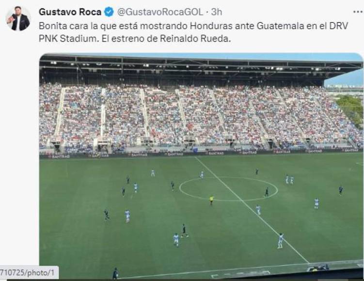 Gustavo Roca, periodista de DIEZ: “Bonita cara la que está mostrando Honduras ante Guatemala”, escribió durante el partido.