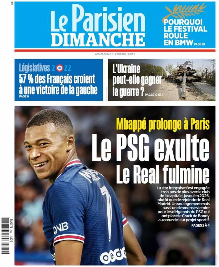 Le Parisien (Francia) - “El PSG exultante; el Real fulminado”.