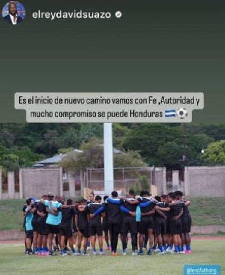 “Es el inicio de nuevo camino. Vamos con fe, autoridad y mucho compromiso. Se puede Honduras”, publicó David Suazo en sus redes sociales. Cabe señalar que el exjugador hoy está como uno de los asistentes de Reinaldo Rueda.