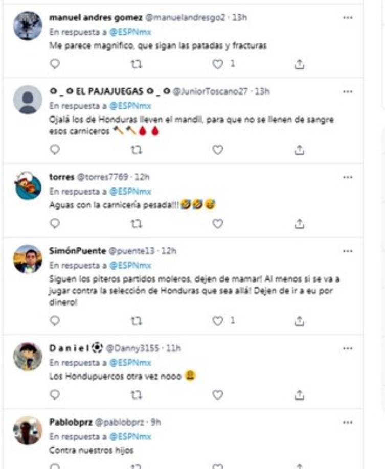 “Me parece magnífico, que sigan las patadas y fracturas“, dice un aficionado, recordando la lesión que sufrió Antonio de Jesús López, jugador del América, tras una falta del colombiano Yustin Arboleda del Olimpia en el partido que los enfrentó en la Concachampions en el estadio Azteca.