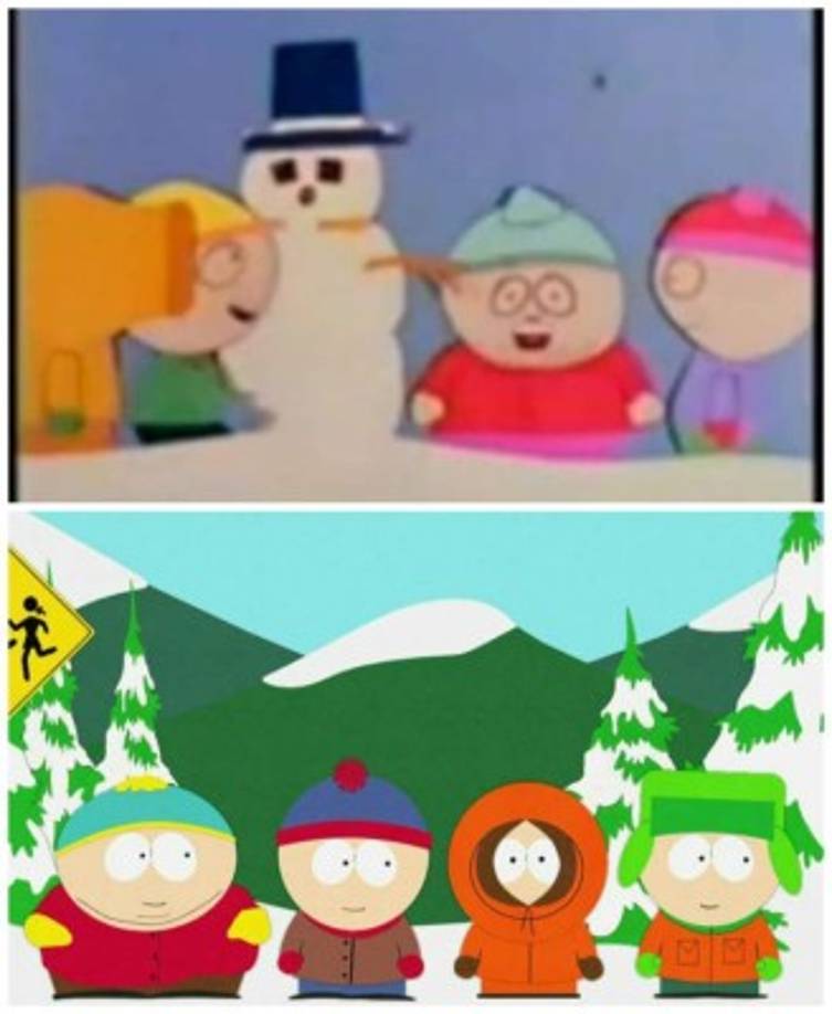Los polémicos dibujos animados de South Park en sus inicios de 1992 y la animación de hoy en día.