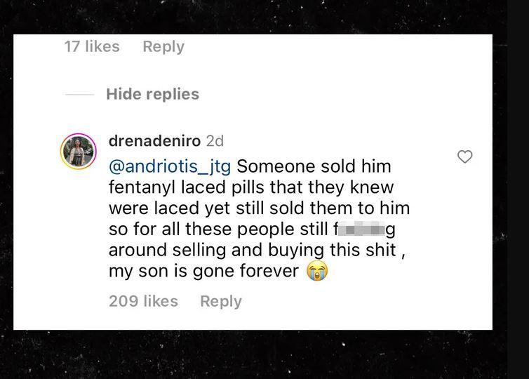 Nieto de Robert De Niro murió por consumir pastillas con fentanilo, asegura su madre