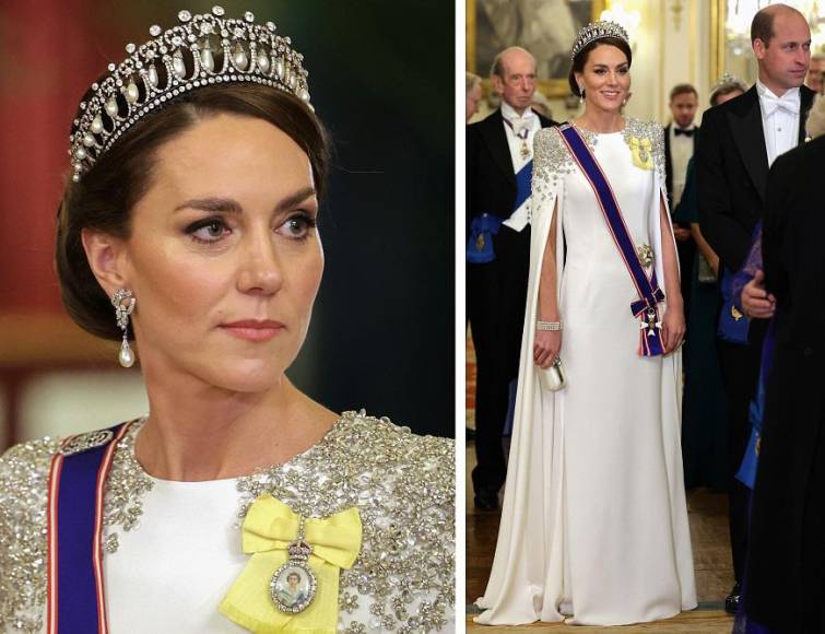 La princesa de Gales, Kate Middleton, se convirtió en la protagonista del primer acto oficial de Carlos III como monarca británico al recibir al presidente de Sudáfrica, Cyril Ramaphosa, en una de Estado en el palacio de Buckingham.