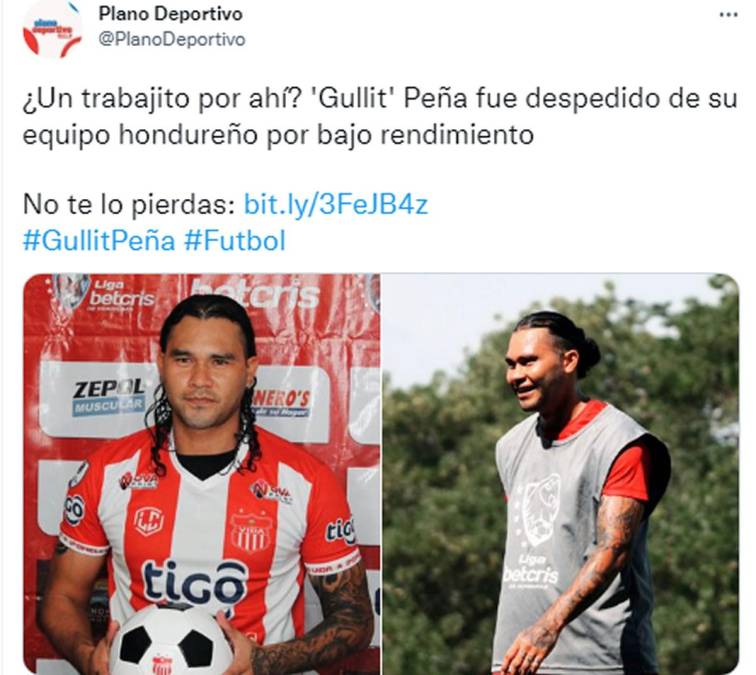 Plano Deportivo - “¿Un trabajito por ahí? ‘Gullit’ Peña fue despedido de su equipo hondureño por bajo rendimiento”.